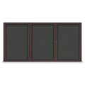 United Visual Products 18"x24" 1-Door Enclosed Outdoor Letterboard, Grey Felt/Bronze Alum UV1166D-BRONZE-GREY